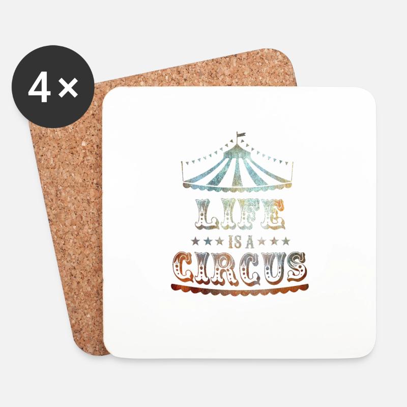 Life is a Circus - Untersetzer (4er-Set) - Weiß