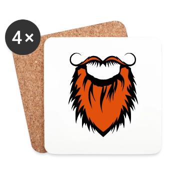 barbe et moustache 20122 - Dessous de verre (lot de 4) - blanc - Devant