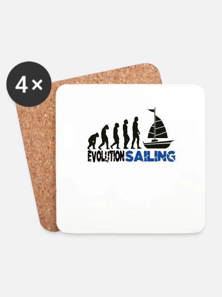 Segelschiff Evolution Kapitän Segelboot Yacht - Untersetzer (4er-Set) - Weiß