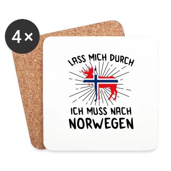 Norwegen Angeln Angel Tour 2020 Elch Geschenk - Untersetzer (4er-Set) - Weiß - Vorne