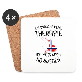 Norvège pêche cadeau de morue drapeau norvégien - Dessous de verre (lot de 4) - blanc - Devant