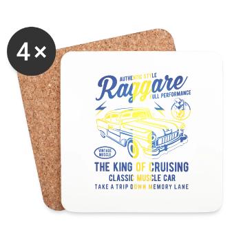 Raggare Roi de croisière Suède - Dessous de verre (lot de 4) - blanc - Devant