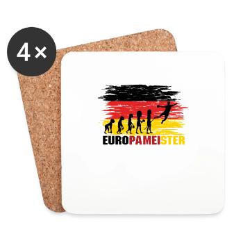 Handball Europameister Deutschland - Untersetzer (4er-Set) - Weiß - Vorne