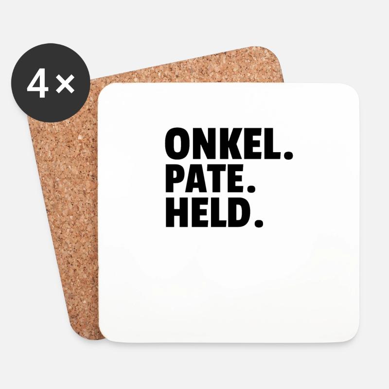 Onkel. Pate. Held. - Untersetzer (4er-Set) - Weiß