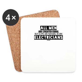 Elektriker Strom Geburt - Untersetzer (4er-Set) - Weiß - Vorne