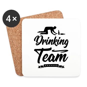 drinking team design - Untersetzer (4er-Set) - Weiß - Vorne