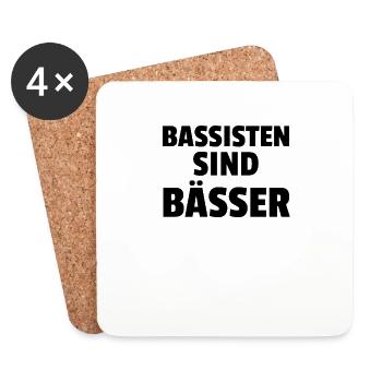 Bassisten sind Bässer - Untersetzer (4er-Set) - Weiß - Vorne