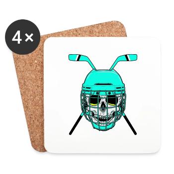 Hockey hockey player ice hockey puck sports club - Coasters (set of 4) - white - Front