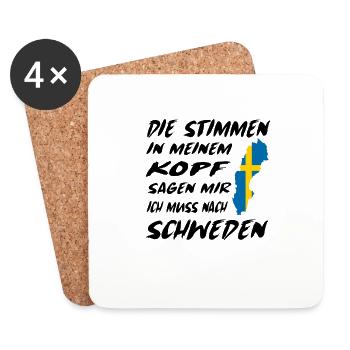 Schweden Sweden Trip Norden Geschenkidee - Untersetzer (4er-Set) - Weiß - Vorne