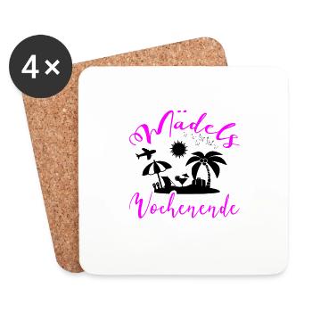 Mädelswochenende Mädelstrip Girls Trip Weekend - Untersetzer (4er-Set) - Weiß - Vorne