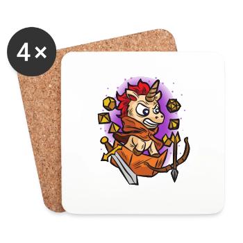 RPG UNICORN nerd role playing board game humor - Coasters (set of 4) - white - Front