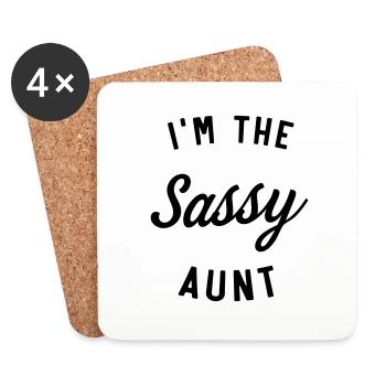 I'm The Sassy Aunt - Coasters (set of 4) - white - Front