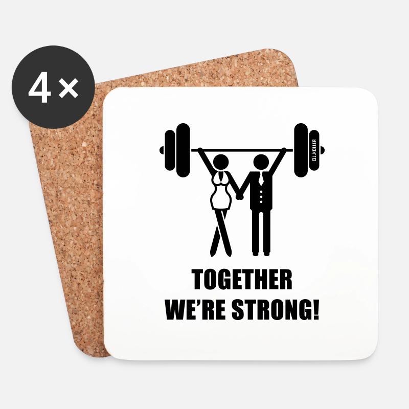 Together We're Strong! (Paar / Pärchen / Team) - Untersetzer (4er-Set) - Weiß