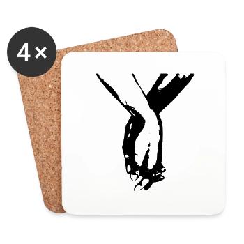 holding hands - Coasters (set of 4) - white - Front