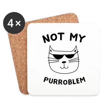 Not My Purroblem - Coasters (set of 4) - white - Front