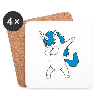 Dab Dancing Einhorn Dabbing Unicorn Tanz Kind - Untersetzer (4er-Set) - Weiß - Vorne