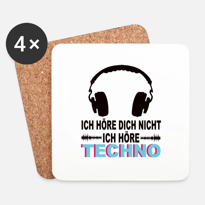 Techno - Untersetzer (4er-Set) - Weiß