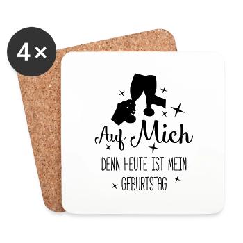 auf mich mein geburtstag - Untersetzer (4er-Set) - Weiß - Vorne