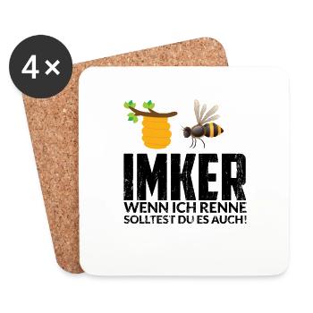 Imker Spruch - Untersetzer (4er-Set) - Weiß - Vorne