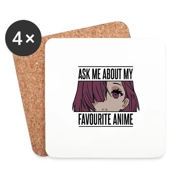 Me poser des questions sur mon manga préféré - Dessous de verre (lot de 4) - blanc - Devant