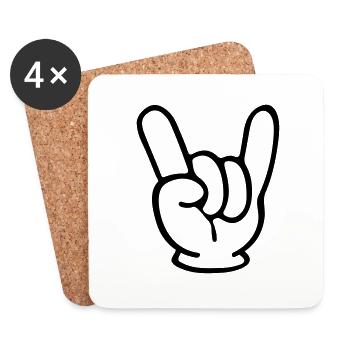 hand comic party symbol - Untersetzer (4er-Set) - Weiß - Vorne