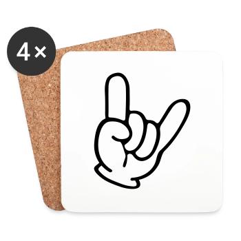 hand comic party - Untersetzer (4er-Set) - Weiß - Vorne
