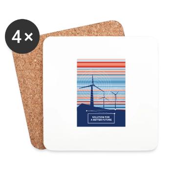 Wind energy solution for a better future - Coasters (set of 4) - white - Front