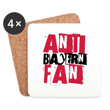 ANTI BAYERN FAN - Untersetzer (4er-Set) - Weiß - Vorne