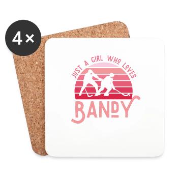 Bandy Girl Jääpallo Rinkbandy Hockey Eishockey - Dessous de verre (lot de 4) - blanc - Devant