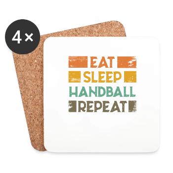 Handball Handball Player Beach Handball Handball Player - Coasters (set of 4) - white - Front