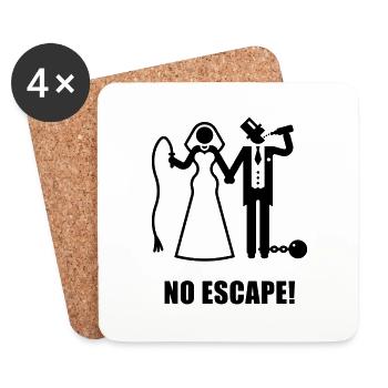 No Escape! (Wedding / Groom / Bachelor Stag Party) - Untersetzer (4er-Set) - Weiß - Vorne