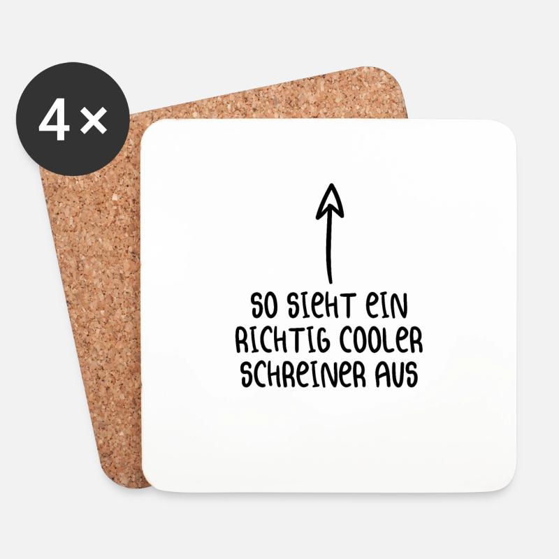 So Sieht Ein Richtig Cooler Schreiner Aus - Untersetzer (4er-Set) - Weiß