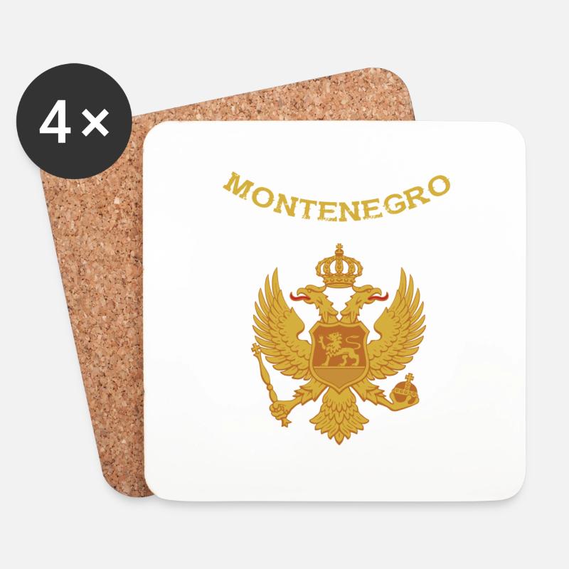 Montenegro - Untersetzer (4er-Set) - Weiß