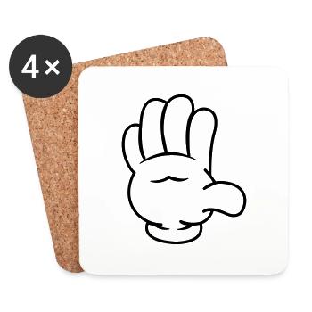 comic_hand_001 - Dessous de verre (lot de 4) - blanc - Devant