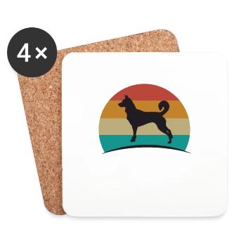 les amateurs de chiens - Dessous de verre (lot de 4) - blanc - Devant