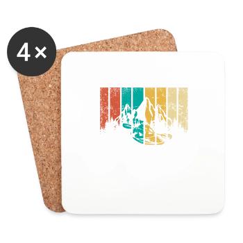 Cadeau sport rétro kayak I canoë kayak kayak - Dessous de verre (lot de 4) - blanc - Devant
