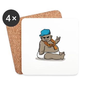 Bébé rappeur - Dessous de verre (lot de 4) - blanc - Devant