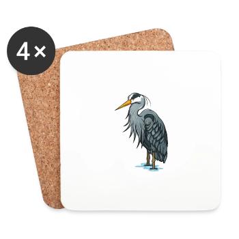 Great Blue Heron Heron Bird Bird Watching Gift - Coasters (set of 4) - white - Front