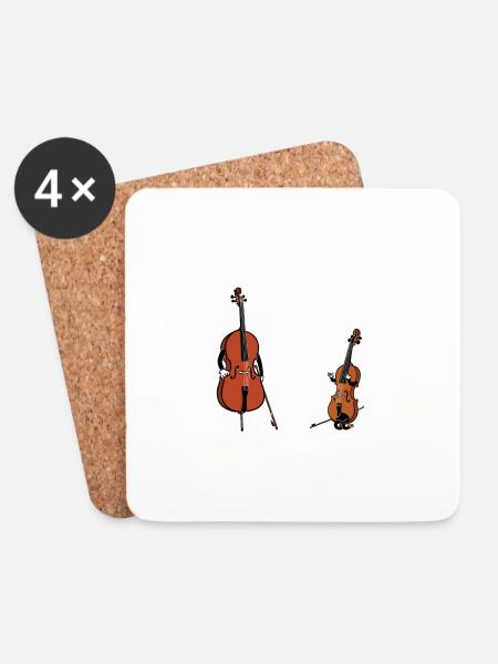 Violin cello I am your father - Coasters (set of 4) - white