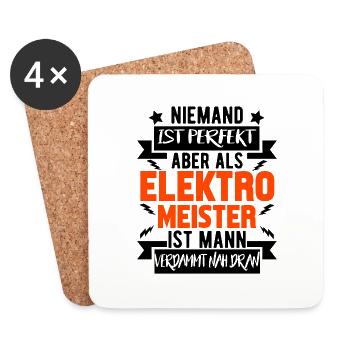 Elektriker Elektroniker Elektromeister Geschenk - Untersetzer (4er-Set) - Weiß - Vorne