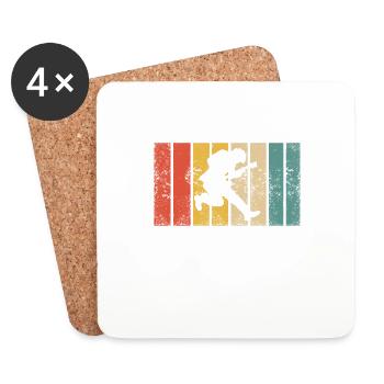 Guitare électrique cadeau guitare électrique rétro - Dessous de verre (lot de 4) - blanc - Devant