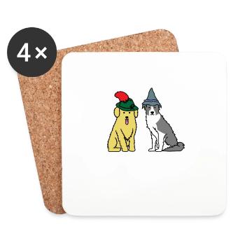 Hütehunde süße Hund - Untersetzer (4er-Set) - Weiß - Vorne