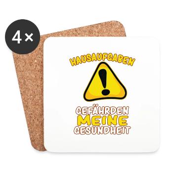 Hausaufgaben Gefährden Meine Gesundheit Schüler - Untersetzer (4er-Set) - Weiß - Vorne