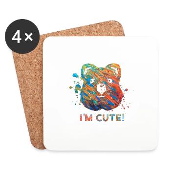 Perfektes, buntes, cooles Quokkashirt mit Spruch - Untersetzer (4er-Set) - Weiß - Vorne