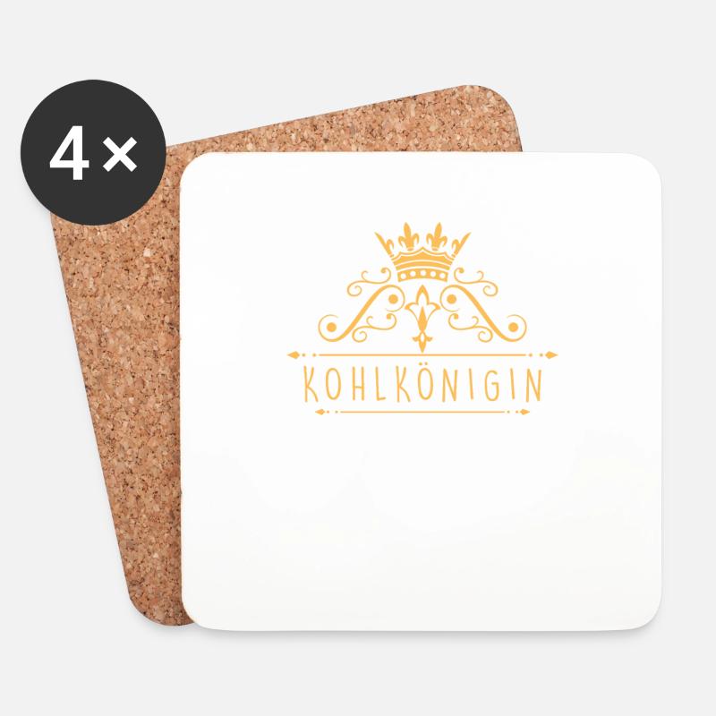 Kohlkönig Kohlkönigin Kohlfahrt Kohltour Geschenk - Untersetzer (4er-Set) - Weiß