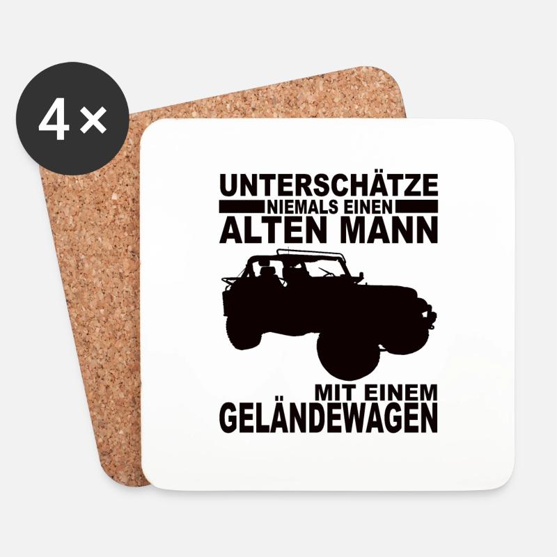 Geländewagen - Untersetzer (4er-Set) - Weiß