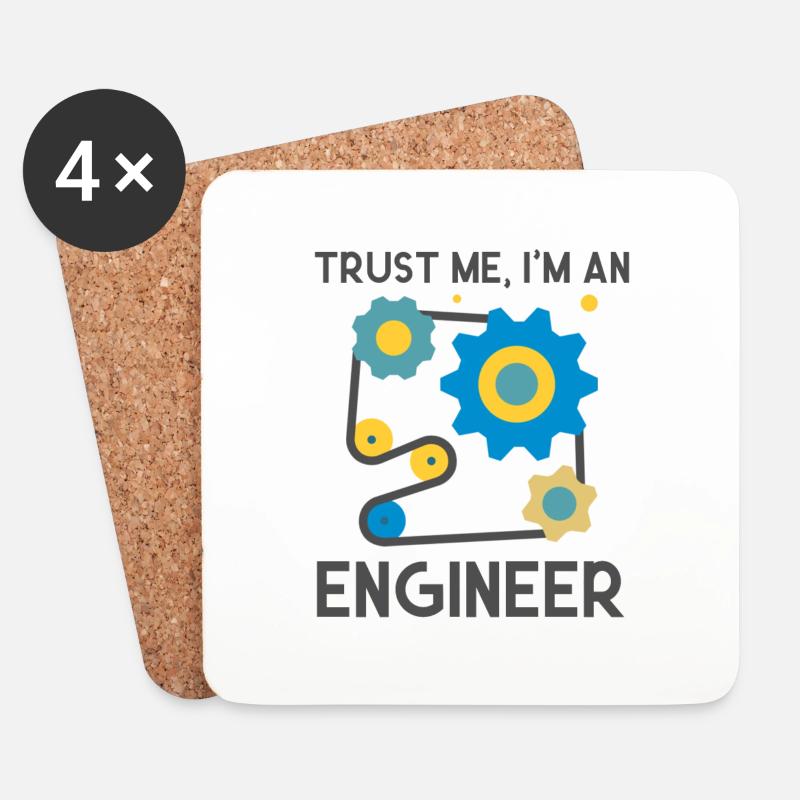 Trust me, I am and Engineer - Untersetzer (4er-Set) - Weiß