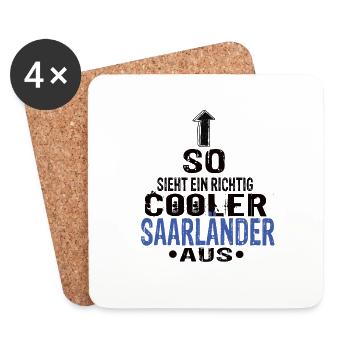 Saarland - Untersetzer (4er-Set) - Weiß - Vorne