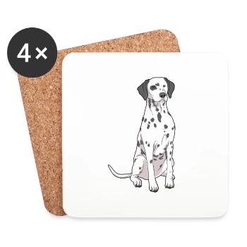 Dalmatiner Hund - Untersetzer (4er-Set) - Weiß - Vorne