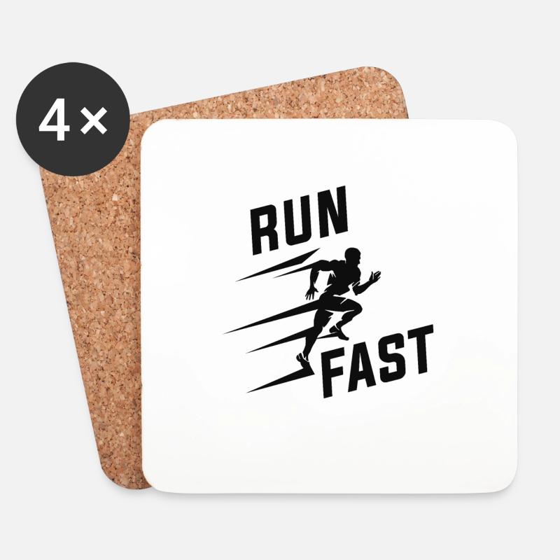 Leichtathletik Run Fast - Untersetzer (4er-Set) - Weiß
